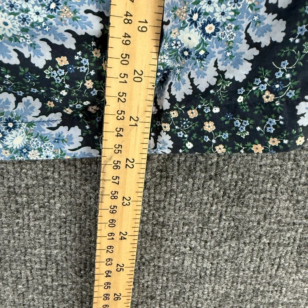 J Crew 90s Top Womens M‎ Blue Floral Babydoll Romantic Fairy Cottage Boho Casual